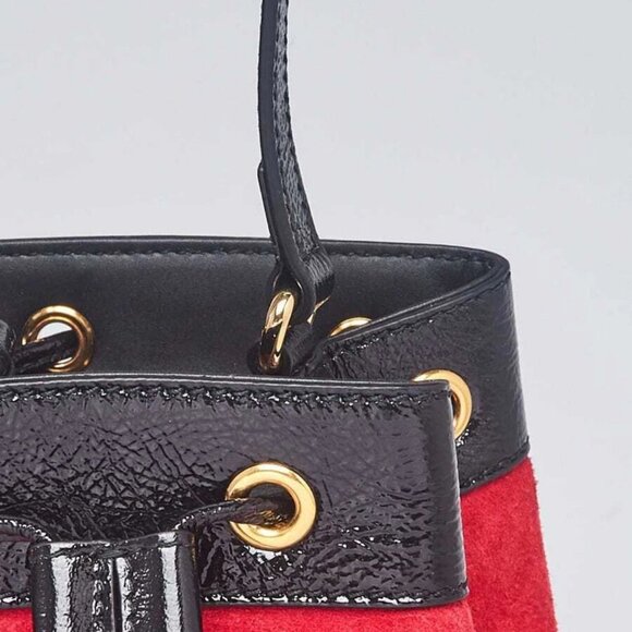 Gucci Red Suede Ophidia Mini Bucket Bag - Picture 5 of 11